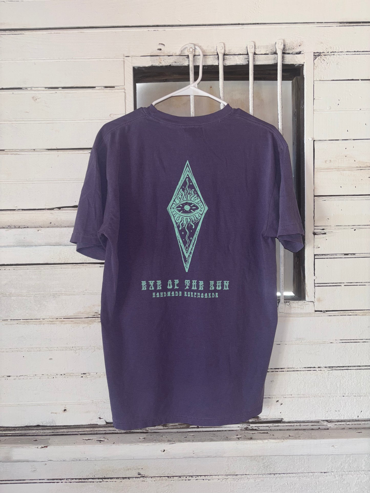 Eye Of The Sun Surfboards Tattoo Font Tee (4 Colors)