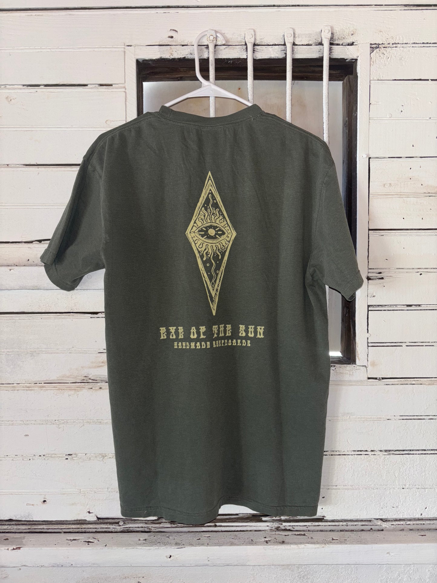 Eye Of The Sun Surfboards Tattoo Font Tee (4 Colors)